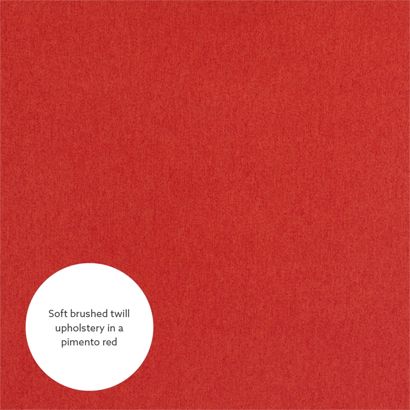 Linon Trelis Upholstered Tufted Accent Chair Black Legs in Pimento Red Fabric