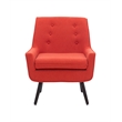Linon Trelis Upholstered Tufted Accent Chair Black Legs in Pimento Red Fabric