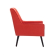 Linon Trelis Upholstered Tufted Accent Chair Black Legs in Pimento Red Fabric