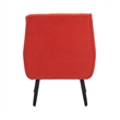 Linon Trelis Upholstered Tufted Accent Chair Black Legs in Pimento Red Fabric