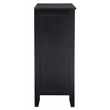 Linon Betty Large Wood Cabinet with 2 Glass Paneled Doors and 3 Shelves in Black