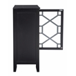Linon Betty Large Wood Cabinet with 2 Glass Paneled Doors and 3 Shelves in Black