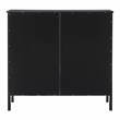Linon Betty Large Wood Cabinet with 2 Glass Paneled Doors and 3 Shelves in Black