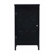 Linon Betty Small Wood Cabinet with a Glass Paneled Door and 3 Shelves in Black