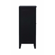 Linon Betty Small Wood Cabinet with a Glass Paneled Door and 3 Shelves in Black