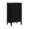Linon Betty Small Wood Cabinet with a Glass Paneled Door and 3 Shelves in Black