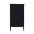 Linon Betty Small Wood Cabinet with a Glass Paneled Door and 3 Shelves in Black