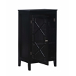 Linon Betty Small Wood Cabinet with a Glass Paneled Door and 3 Shelves in Black