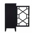 Linon Betty Small Wood Cabinet with a Glass Paneled Door and 3 Shelves in Black