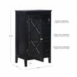 Linon Betty Small Wood Cabinet with a Glass Paneled Door and 3 Shelves in Black