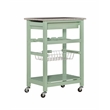 Linon Natalie Granite Top Rolling Kitchen Storage Island in Green Wood