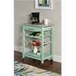 Linon Natalie Granite Top Rolling Kitchen Storage Island in Green Wood