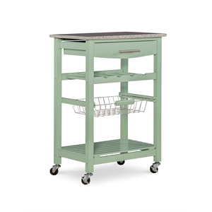linon natalie granite top kitchen cart