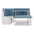 Linon Natasha Corner Nook Dining Set Blue Fabric Upholstered Seats in White Wood