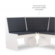 Linon Natasha Corner Nook Dining Set Charcoal Gray Fabric Seats in White Wood