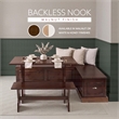 Linon Montery Backless 3 Piece Dining Nook with Storage in Walnut Finished Wood