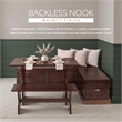 Linon Montery Backless 3 Piece Dining Nook with Storage in Walnut Finished Wood