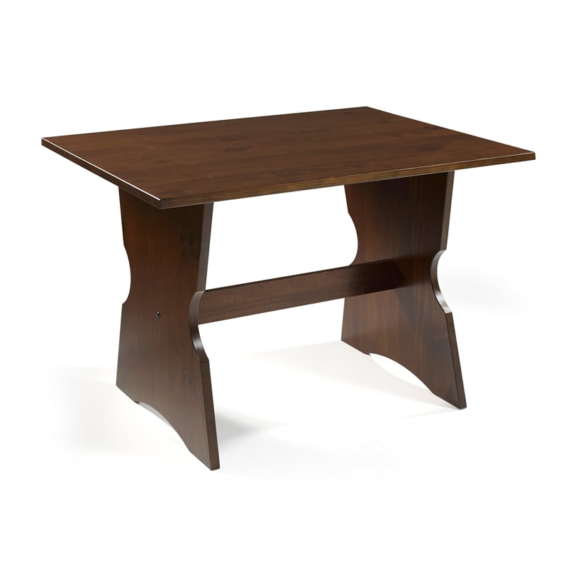 Linon Montery Backless 3 Piece Dining Nook with Storage in Walnut Finished Wood