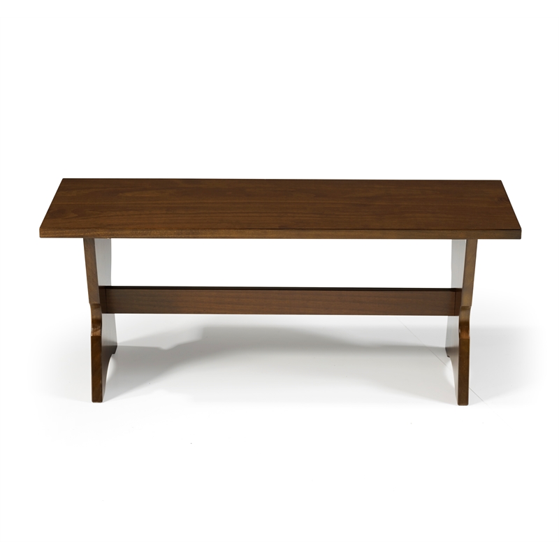 Linon Montery Backless 3 Piece Dining Nook with Storage in Walnut Finished Wood