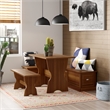 Linon Montery Backless 3 Piece Dining Nook with Storage in Walnut Finished Wood