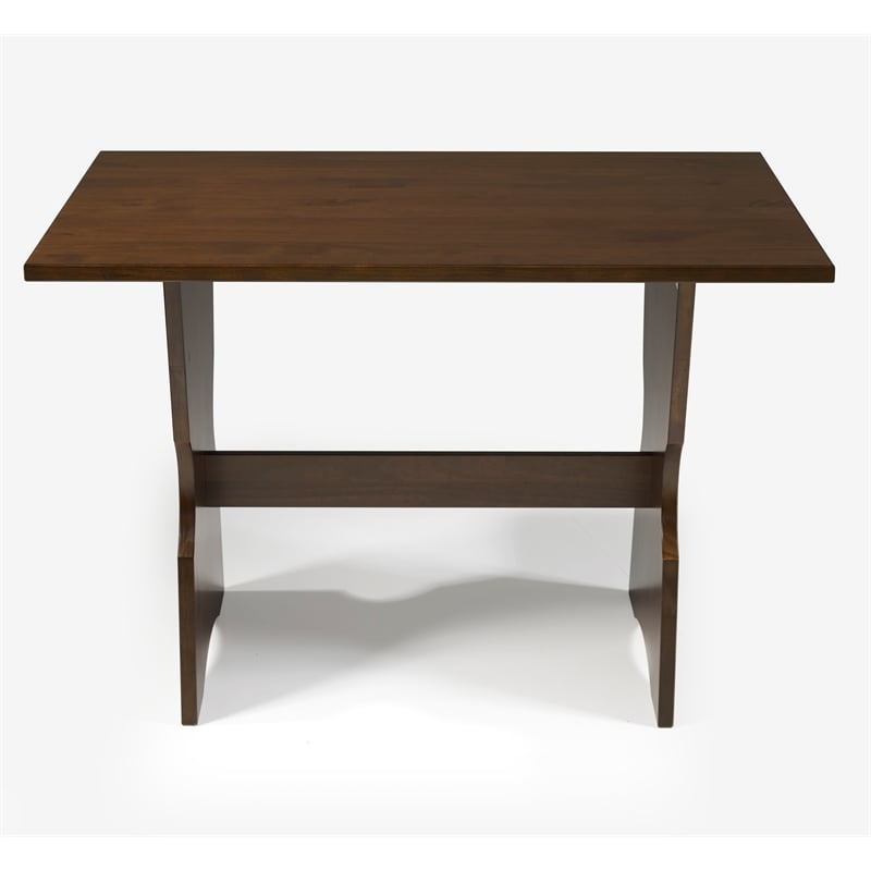Linon Montery Backless 3 Piece Dining Nook with Storage in Walnut Finished Wood