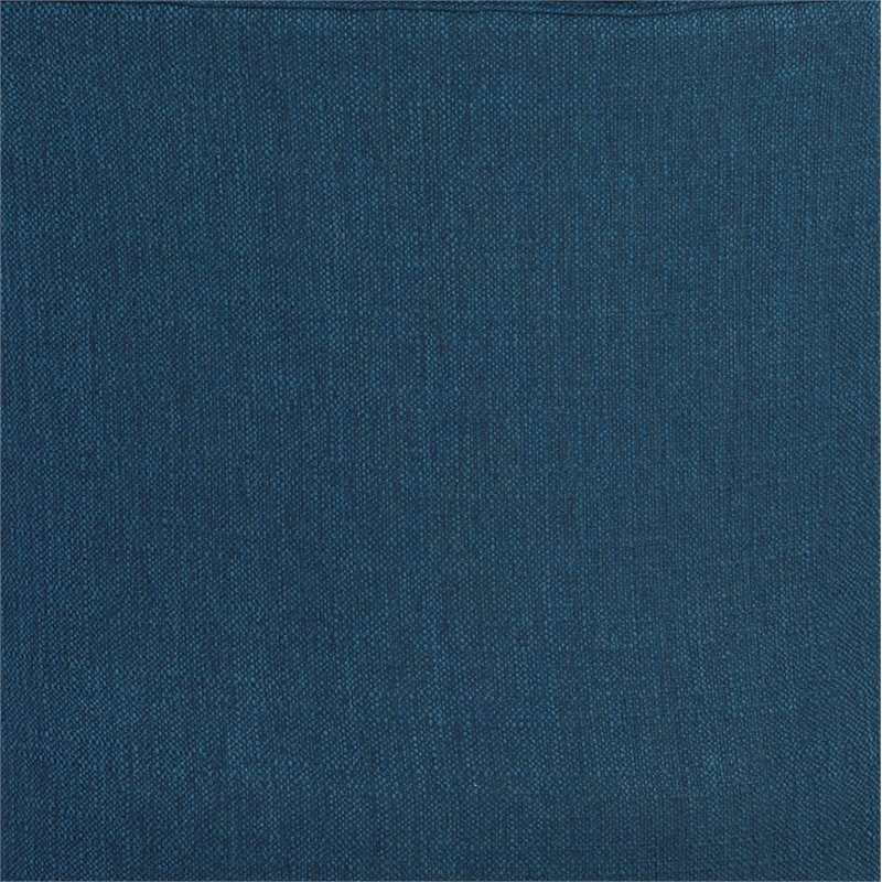 Linon Sinclair Upholstered Office Chair Black Wood Base with Wheels in Blue