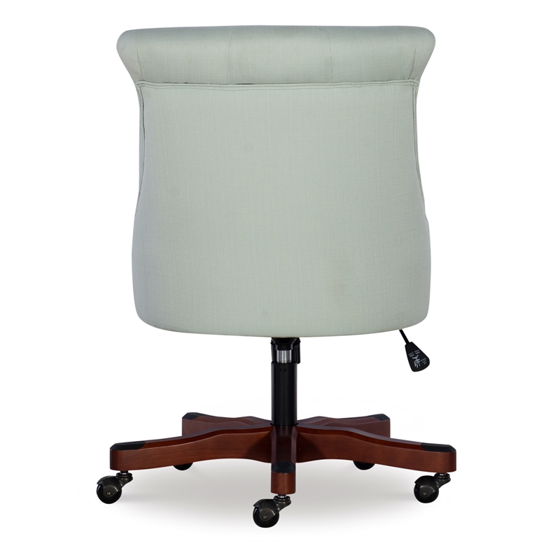 Linon Sinclair Wood Upholstered Office Chair in Mint Green Cymax Business