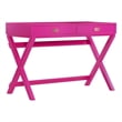Linon Peggy Wood Two Drawer Writing Desk in Pink