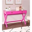 Linon Peggy Wood Two Drawer Writing Desk in Pink