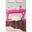 Linon Peggy Wood Two Drawer Writing Desk in Pink