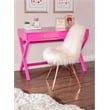 Linon Peggy Wood Two Drawer Writing Desk in Pink
