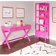 Linon Peggy Wood Two Drawer Writing Desk in Pink