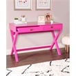Linon Peggy Wood Two Drawer Writing Desk in Pink