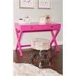 Linon Peggy Wood Two Drawer Writing Desk in Pink