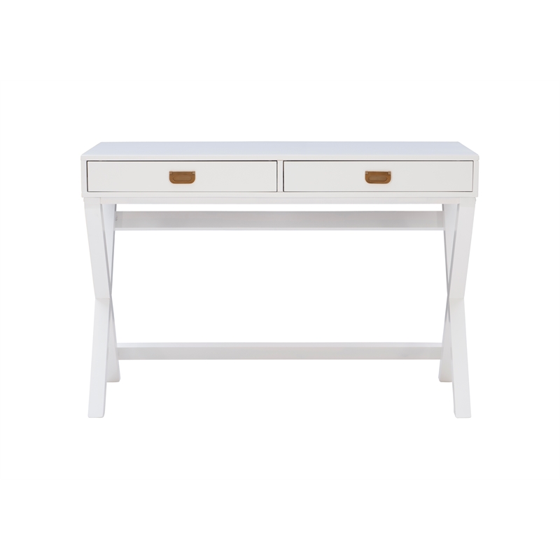 linon peggy white writing desk