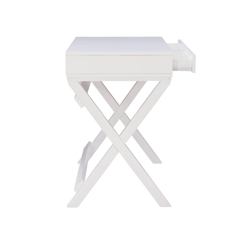 Linon Peggy Wood Two Drawer Writing Desk in White