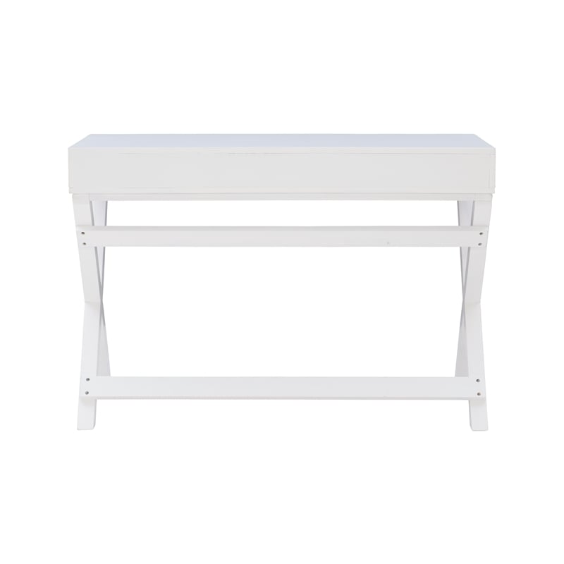 Linon Peggy Wood Two Drawer Writing Desk in White