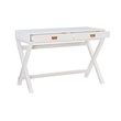 Linon Peggy Wood Two Drawer Writing Desk in White