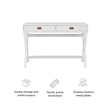 Linon Peggy Wood Two Drawer Writing Desk in White