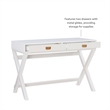 Linon Peggy Wood Two Drawer Writing Desk in White