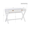 Linon Peggy Wood Two Drawer Writing Desk in White