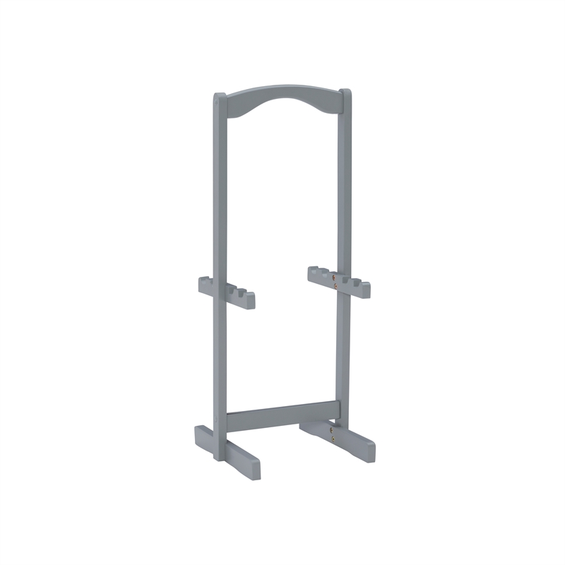 Linon Lorie 5 Piece Tray Table Set Planked Top with Compass Design in Gray Wood