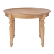 Linon Avalon Oak Wood Round Dining Table Decorative Turned Legs in Natural Brown