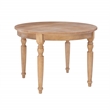 Linon Avalon Oak Wood Round Dining Table Decorative Turned Legs in Natural Brown