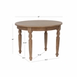 Linon Avalon Oak Wood Round Dining Table Decorative Turned Legs in Natural Brown