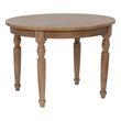 Linon Avalon Oak Wood Round Dining Table Decorative Turned Legs in Natural Brown