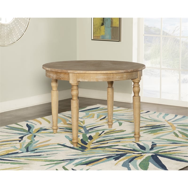 Linon Avalon Wood Round Dining Table in Light Brown Cymax Business