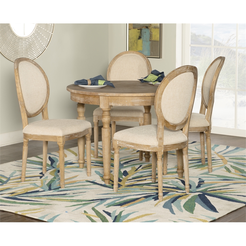 Linon Avalon Wood Round Dining Table in Light Brown Cymax Business