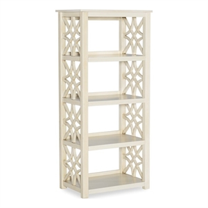 linon luster wood bookcase in antique white