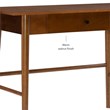 Linon Samantha 1-Drawer Mid-Century Wood Desk with Rounded Legs in Walnut Brown